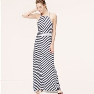 LOFT Beach Stripe Maxi Dress Size S Petite